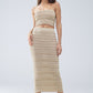 Knitted Midi pencil Skirt in Beige