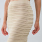 Knitted Midi pencil Skirt in Beige