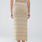 Knitted Midi pencil Skirt in Beige