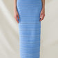 Q2 Knitted Midi pencil Skirt in light blue