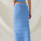 Knitted Midi pencil Skirt in light blue