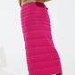 Knitted Midi Skirt in Fuschia