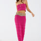 Knitted Midi Skirt in Fuschia