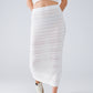 Knitted Midi Skirt in White