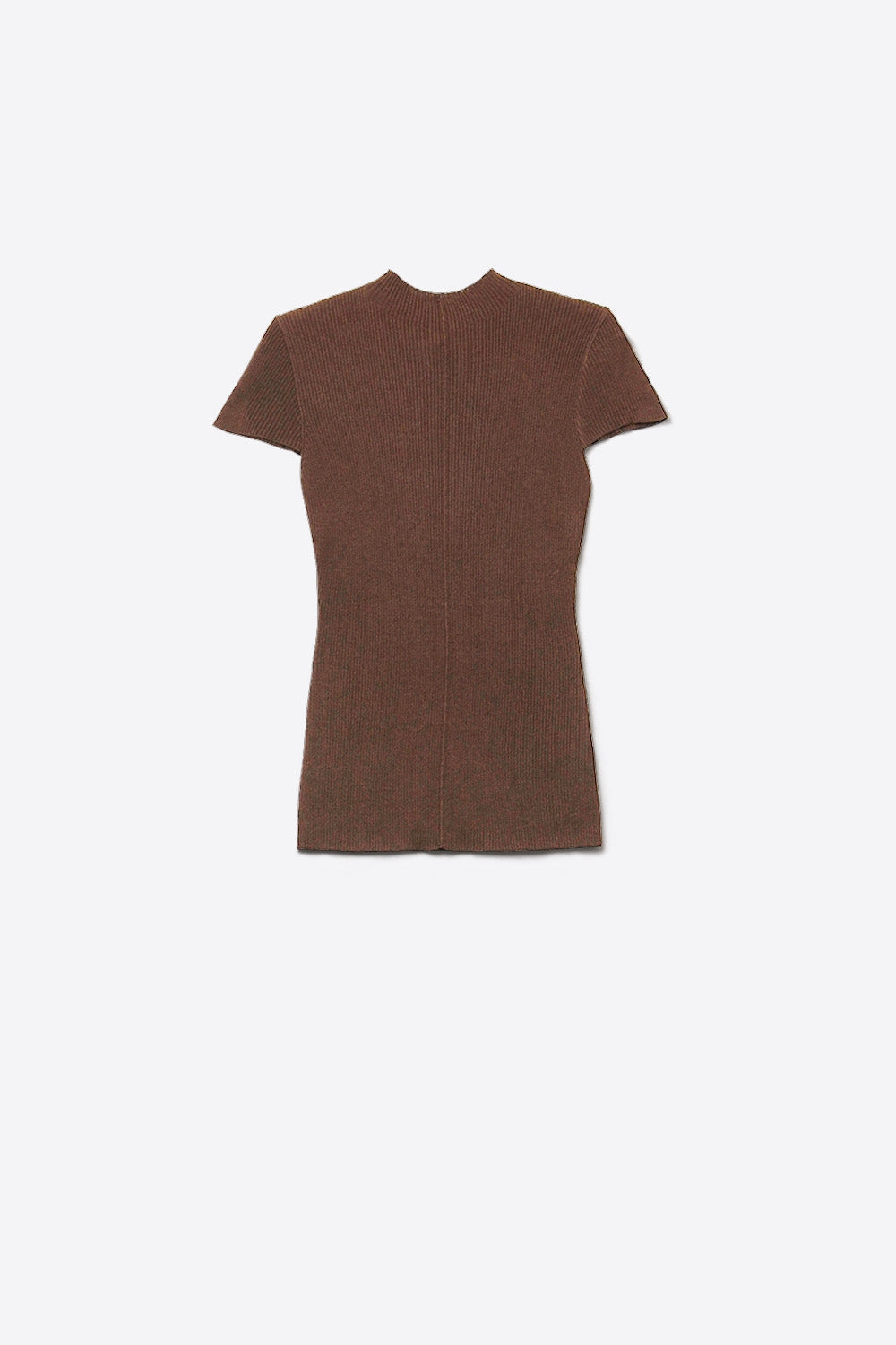 Knitted Rib Featherweight Tuckable sweater in Brown