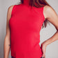 Q2 Knitted tank jumper in red