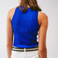 Knitted tank top in Blue