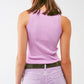 Knitted Tank Top in Purple