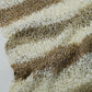 Knitted Tints of Beige Sleeveless Sweater With Stripes and Crew Neckline