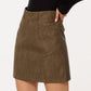 Q2 leatherette Straight mini skirt in brown with pockets