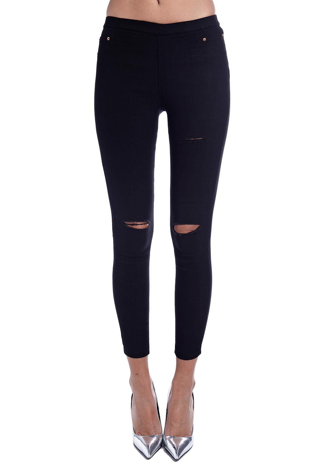 Leggings with ripped knees