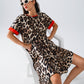 Q2 Leopard Print Dress With Front Knotted Detail