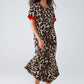 Leopard Print Dress With Front Knotted Detail