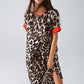 Leopard Print Dress With Front Knotted Detail