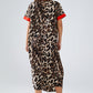 Leopard Print Dress With Front Knotted Detail