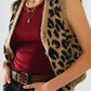 Q2 leopard print knitted vest