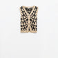 leopard print knitted vest