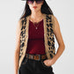 leopard print knitted vest