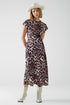 Q2 Leopard print maxi dress with knotted detail at the waist