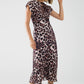 Leopard print maxi dress with knotted detail at the waist