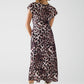 Q2 Leopard print maxi dress with knotted detail at the waist