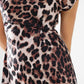 Leopard print maxi dress with knotted detail at the waist