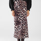 Q2 Leopard print mid-rise Flared midi skirt