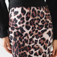 Leopard print mid-rise Flared midi skirt