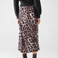 Leopard print mid-rise Flared midi skirt