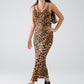 Q2 Leopard print Midi Slip Dress