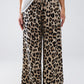 Q2 Leopard Print Pants With Drawstring and Pockets