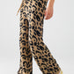 Q2 Leopard print pants with stretchy knit and drawstring detail