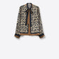 Leopard-Print Satin blouse with tie detail