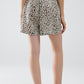 Leopard Print Shorts With Elasticated Drawstring Waist