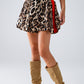 Q2 Leopard Print Shorts With Red Stripes On The Sides