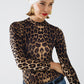 Q2 Leopard print Spandex body with long sleeve