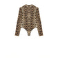 Leopard print Spandex body with long sleeve