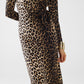 Leopard print Spandex dress with bow detail