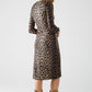 Leopard print Spandex dress with bow detail