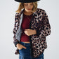 leopard shirt with black satin detail