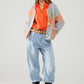 Light Blue denim bubble Leg Jeans with high waist