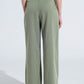 Light Green Relaxed Pants With Drawstring Closing And Side Pockets