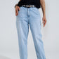 Q2 Light Was Mom Jeans Wih Side Pockets