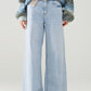 Q2 light wash wide leg jeans with stretch