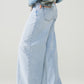 light wash wide leg jeans with stretch