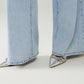 light wash wide leg jeans with stretch