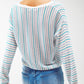 Lightweight knit cardi in blue stripe