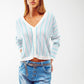 Lightweight knit cardi in blue stripe