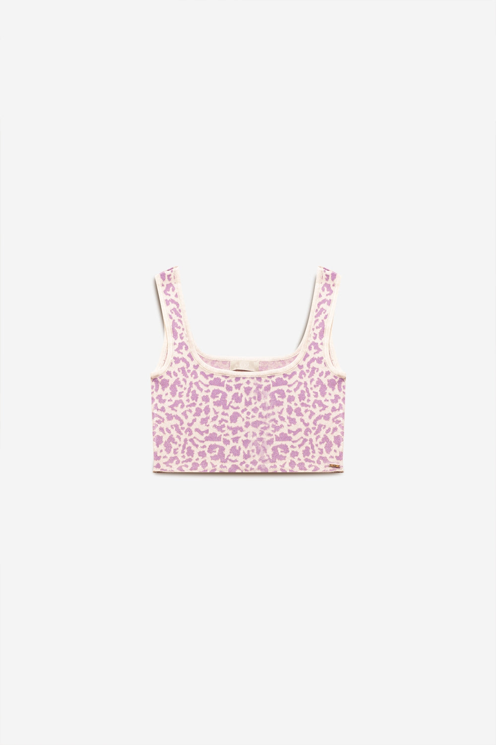 Lightweight knit top in lilac animal print