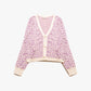 Lightweight knitted cardigan in lilac animal print